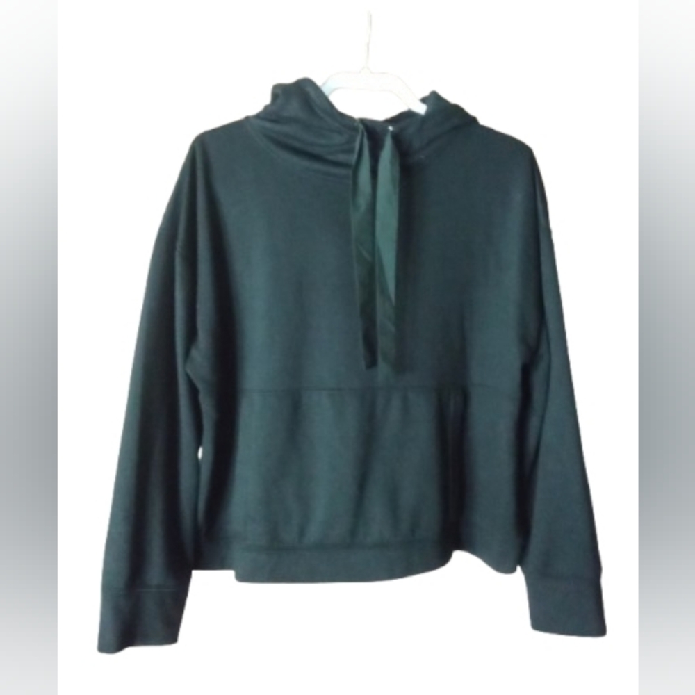 Magaschoni Black Ribbon Tie Hoodie Sweatshirt Large Luxury Loungewear